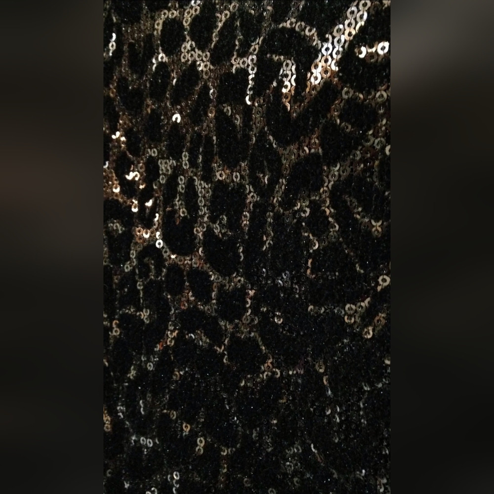 Alice + Olivia Size 6 Black Leopard Silk Velvet & Sequin Mini Dress - Picture 4 of 9